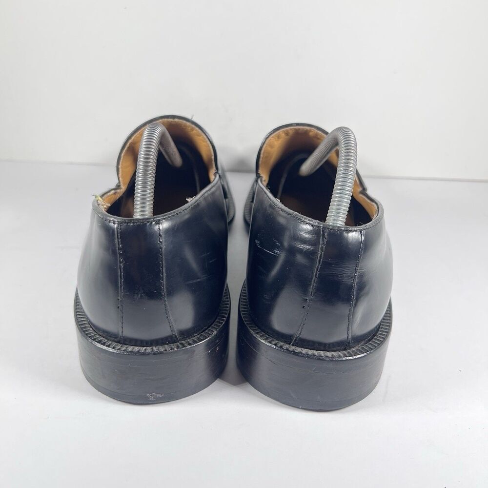 San Remo Platinum Leather Penny Loafers Dress Shoes Black/Burgundy Men's 10.5 - Picture 4 of 8